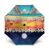 Hawaii Beach Landscape Time-Lapse Umbrella Tropical Plumeria Flowers - Wonder Print Shop
