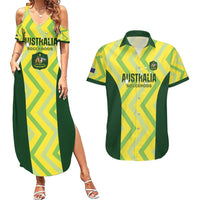 Australia Socceroos 2025 Couples Matching Summer Maxi Dress and Hawaiian Shirt Forever Golden - Wonder Print Shop