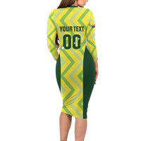 Australia Socceroos 2025 Family Matching Long Sleeve Bodycon Dress and Hawaiian Shirt Forever Golden - Wonder Print Shop
