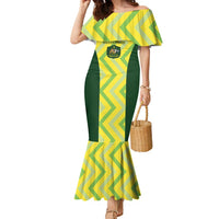 Australia Socceroos 2025 Family Matching Mermaid Dress and Hawaiian Shirt Forever Golden - Wonder Print Shop