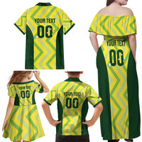 Australia Socceroos 2025 Family Matching Off Shoulder Maxi Dress and Hawaiian Shirt Forever Golden - Wonder Print Shop
