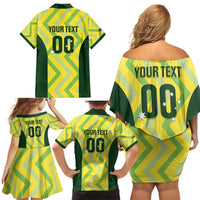 Australia Socceroos 2025 Family Matching Off Shoulder Short Dress and Hawaiian Shirt Forever Golden - Wonder Print Shop