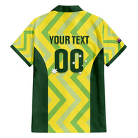 Australia Socceroos 2025 Family Matching Off Shoulder Short Dress and Hawaiian Shirt Forever Golden - Wonder Print Shop