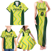 Australia Socceroos 2025 Family Matching Tank Maxi Dress and Hawaiian Shirt Forever Golden - Wonder Print Shop