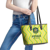 Australia Socceroos 2025 Leather Tote Bag Forever Golden - Wonder Print Shop