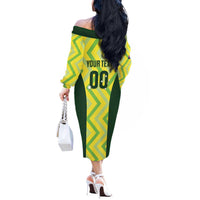 Australia Socceroos 2025 Off The Shoulder Long Sleeve Dress Forever Golden - Wonder Print Shop