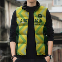 Australia Socceroos 2025 Sleeveless Puffer Jacket Forever Golden - Wonder Print Shop