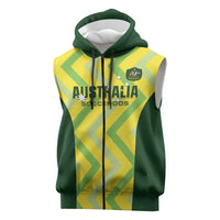 Australia Socceroos 2025 Sleeveless Zip Hoodie Forever Golden - Wonder Print Shop