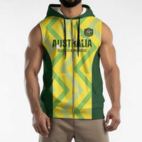 Australia Socceroos 2025 Sleeveless Zip Hoodie Forever Golden - Wonder Print Shop
