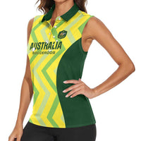 Australia Socceroos 2025 Women Sleeveless Polo Shirt Forever Golden - Wonder Print Shop