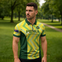 Australia Socceroos 2025 Zipper Polo Shirt Forever Golden - Wonder Print Shop