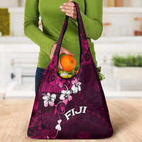 Fiji Masi Grocery Bag Fijian Hibiscus Tapa Pink Version