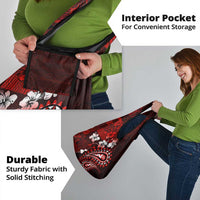 Fiji Masi Paisley Grocery Bag Fijian Hibiscus Tapa Red Version