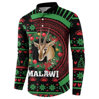 Personalized Malawi Christmas Button Sweatshirt Thompson Gazelle - African Pattern - Wonder Print Shop