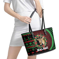 Malawi Christmas Leather Tote Bag Thompson Gazelle - African Pattern - Wonder Print Shop