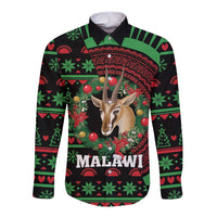 Personalized Malawi Christmas Long Sleeve Button Shirt Thompson Gazelle - African Pattern - Wonder Print Shop