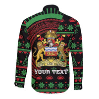 Personalized Malawi Christmas Long Sleeve Button Shirt Thompson Gazelle - African Pattern - Wonder Print Shop