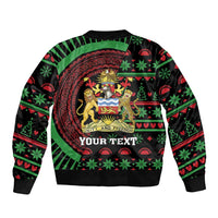 Personalized Malawi Christmas Sleeve Zip Bomber Jacket Thompson Gazelle - African Pattern - Wonder Print Shop