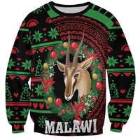 Personalized Malawi Christmas Sweatshirt Thompson Gazelle - African Pattern - Wonder Print Shop