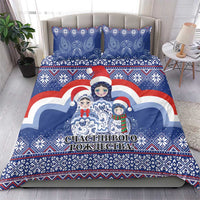 Russia Christmas Bedding Set Santa Matryoshka Doll - Wonder Print Shop