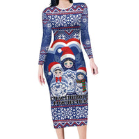 Russia Christmas Family Matching Long Sleeve Bodycon Dress and Hawaiian Shirt Santa Matryoshka Doll - Wonder Print Shop