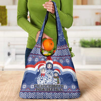 Russia Christmas Grocery Bag Santa Matryoshka Doll