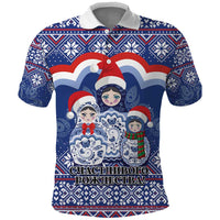Russia Christmas Polo Shirt Santa Matryoshka Doll - Wonder Print Shop