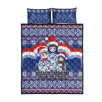 Russia Christmas Quilt Bed Set Santa Matryoshka Doll - Wonder Print Shop