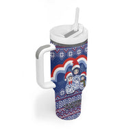 Russia Christmas Tumbler With Handle Santa Matryoshka Doll - Wonder Print Shop