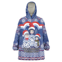 Russia Christmas Wearable Blanket Hoodie Santa Matryoshka Doll - Wonder Print Shop