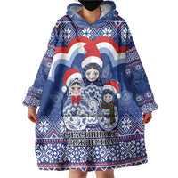 Russia Christmas Wearable Blanket Hoodie Santa Matryoshka Doll - Wonder Print Shop