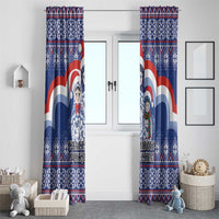 Russia Christmas Window Curtain Santa Matryoshka Doll - Wonder Print Shop