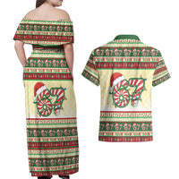 67 Six Seven Funny Meme Christmas Couples Matching Off Shoulder Maxi Dress and Hawaiian Shirt Funny Xmas - Wonder Print Shop