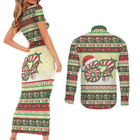 67 Six Seven Funny Meme Christmas Couples Matching Short Sleeve Bodycon Dress and Long Sleeve Button Shirt Funny Xmas - Wonder Print Shop