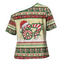 67 Six Seven Funny Meme Christmas Cross Shoulder Shirt Funny Xmas - Wonder Print Shop