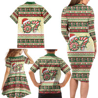 67 Six Seven Funny Meme Christmas Family Matching Long Sleeve Bodycon Dress and Hawaiian Shirt Funny Xmas - Wonder Print Shop