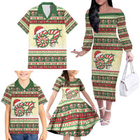 67 Six Seven Funny Meme Christmas Family Matching Off The Shoulder Long Sleeve Dress and Hawaiian Shirt Funny Xmas - Wonder Print Shop