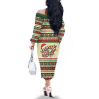 67 Six Seven Funny Meme Christmas Family Matching Off The Shoulder Long Sleeve Dress and Hawaiian Shirt Funny Xmas - Wonder Print Shop