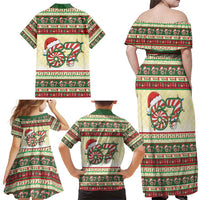 67 Six Seven Funny Meme Christmas Family Matching Off Shoulder Maxi Dress and Hawaiian Shirt Funny Xmas - Wonder Print Shop