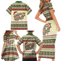 67 Six Seven Funny Meme Christmas Family Matching Short Sleeve Bodycon Dress and Hawaiian Shirt Funny Xmas - Wonder Print Shop