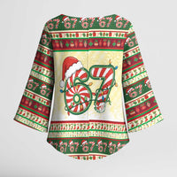 67 Six Seven Funny Meme Christmas Kimono Sleeve Blouse Funny Xmas - Wonder Print Shop