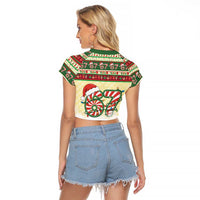 67 Six Seven Funny Meme Christmas Raglan Cropped T Shirt Funny Xmas - Wonder Print Shop