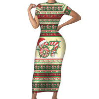 67 Six Seven Funny Meme Christmas Short Sleeve Bodycon Dress Funny Xmas - Wonder Print Shop