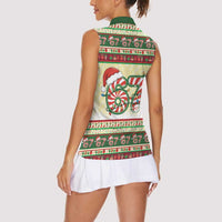 67 Six Seven Funny Meme Christmas Women Sleeveless Polo Shirt Funny Xmas - Wonder Print Shop