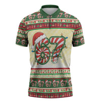67 Six Seven Funny Meme Christmas Zipper Polo Shirt Funny Xmas - Wonder Print Shop