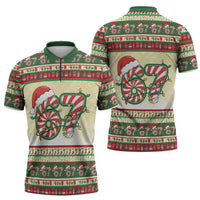 67 Six Seven Funny Meme Christmas Zipper Polo Shirt Funny Xmas - Wonder Print Shop