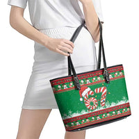 67 Six Seven Funny Meme Christmas Leather Tote Bag Funny Xmas - Wonder Print Shop