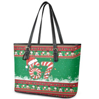 67 Six Seven Funny Meme Christmas Leather Tote Bag Funny Xmas - Wonder Print Shop