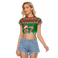 67 Six Seven Funny Meme Christmas Raglan Cropped T Shirt Funny Xmas - Wonder Print Shop