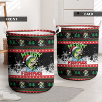 Fishing Christmas Merry Fishmas Laundry Basket We Wish You A Merry Fishmas - Wonder Print Shop